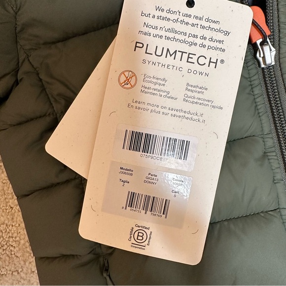 NWT Save the Duck Kids' Dony Puffer Coat Hooded Green Size 2T - Picture 6 of 6